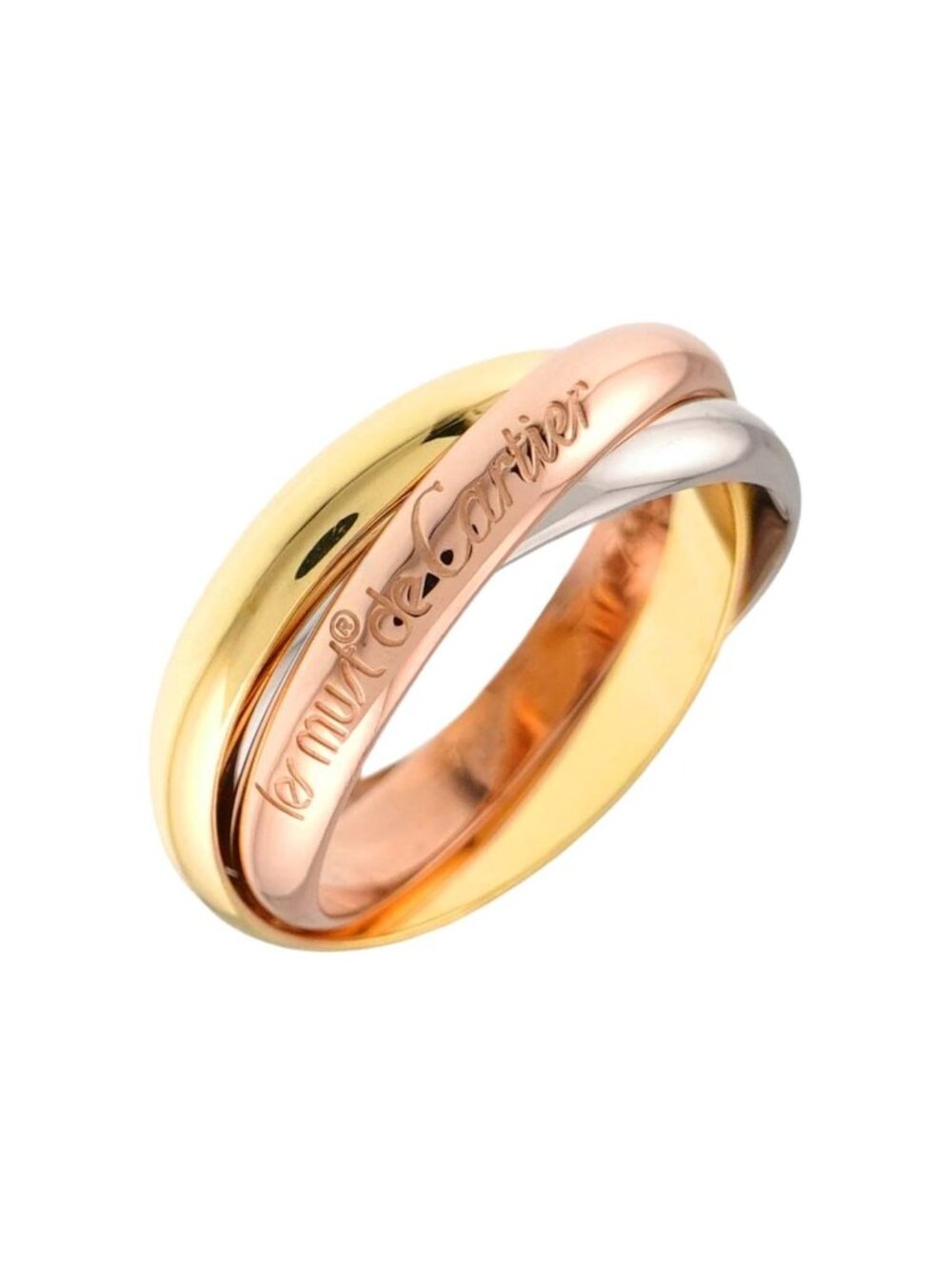 Cartier Trinity Medium MM 58 Ring 18k Yellow Gold WG PG Three 750
